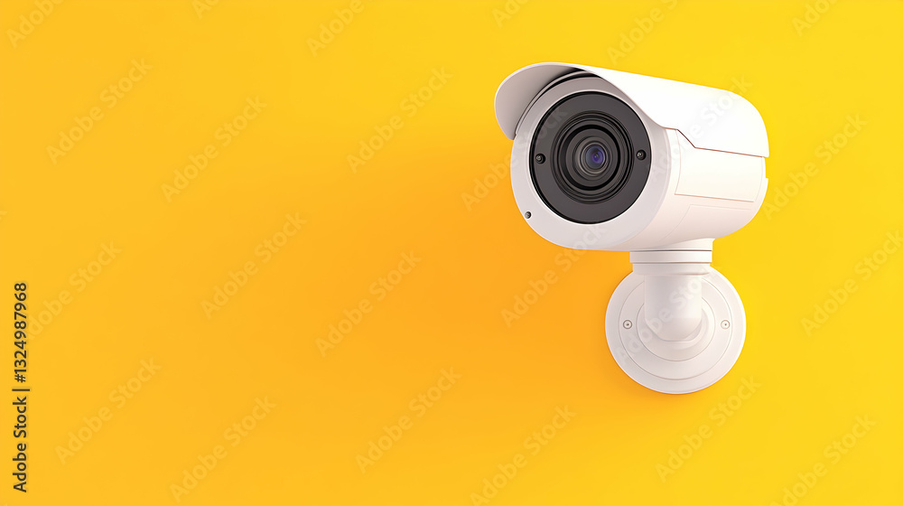 Security camera mounted on a wall Security camera mounted on a wall