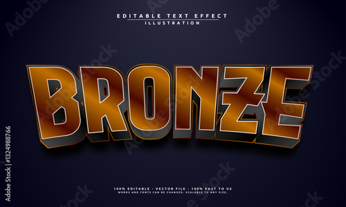 Editable bronze font text effect template with a stylish look. Perfect for branding, luxury designs, and elegant logos
