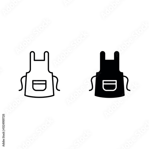 Apron icon set Kitchen apron sign. for mobile concept and web design