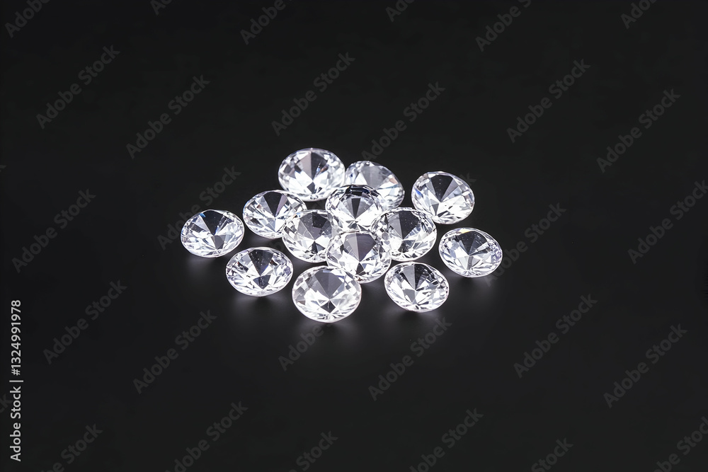 Sparkling diamonds on black background Sparkling diamonds on black background