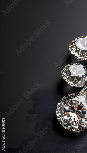 Sparkling diamonds on a dark background