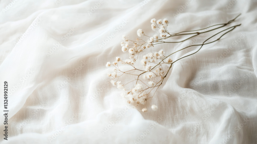 A soft white cloth texture serving as a neutral and elegant background