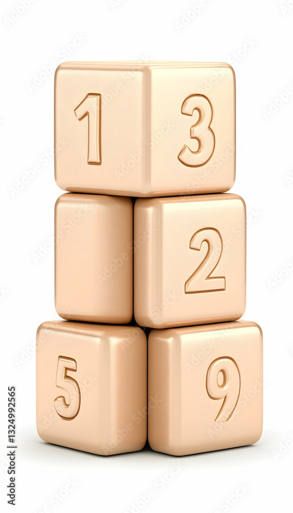 Obraz premium Stacked numbered blocks