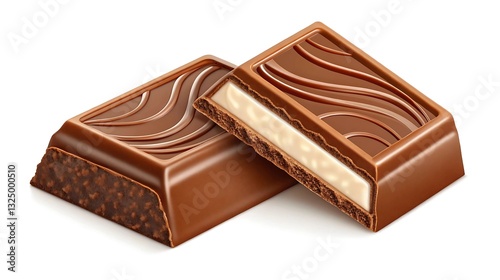 Delicious chocolate bars with creamy filling photo