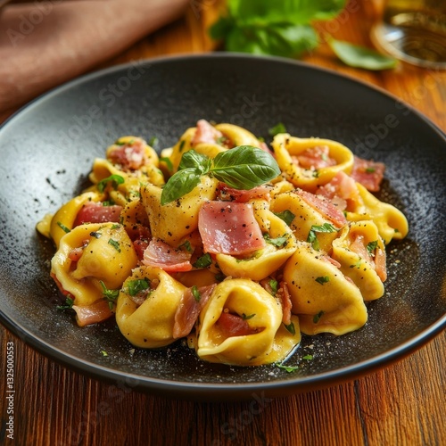 Tortellini with ham and veggies