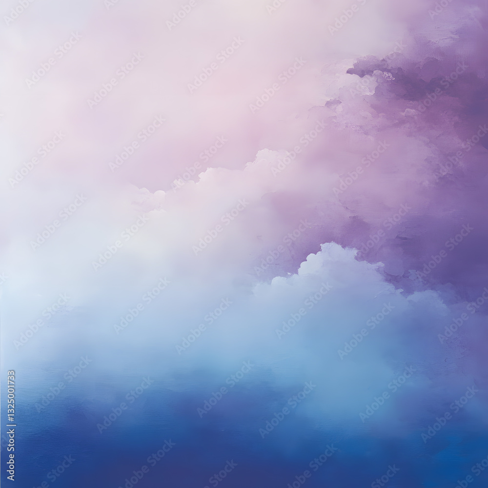 Fototapeta premium Aerial view of fluffy pink clouds against blue sky