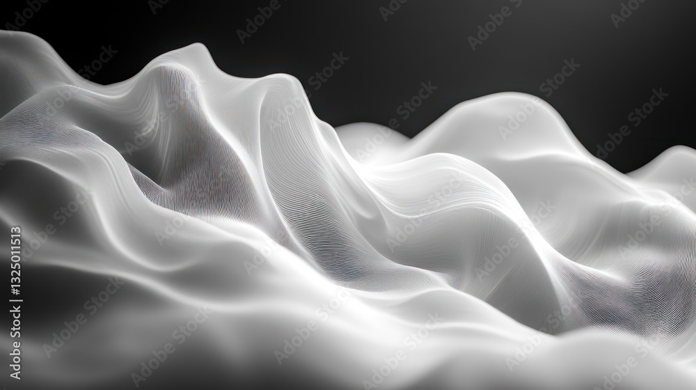 Fototapeta premium Monochrome soft-light texture forming an abstract wave