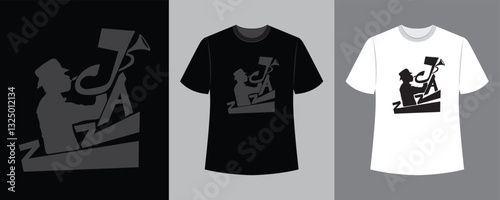 jazz music illustration t-shirt design