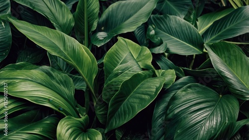 deep green tropical leaves backgronud