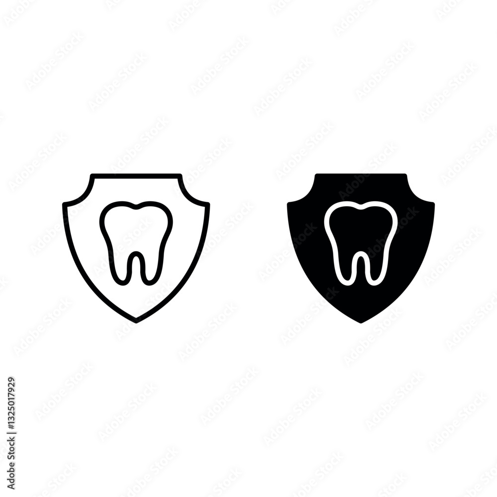 Teeth Protection icon set color editable on white background Teeth Protection icon set color editable on white background