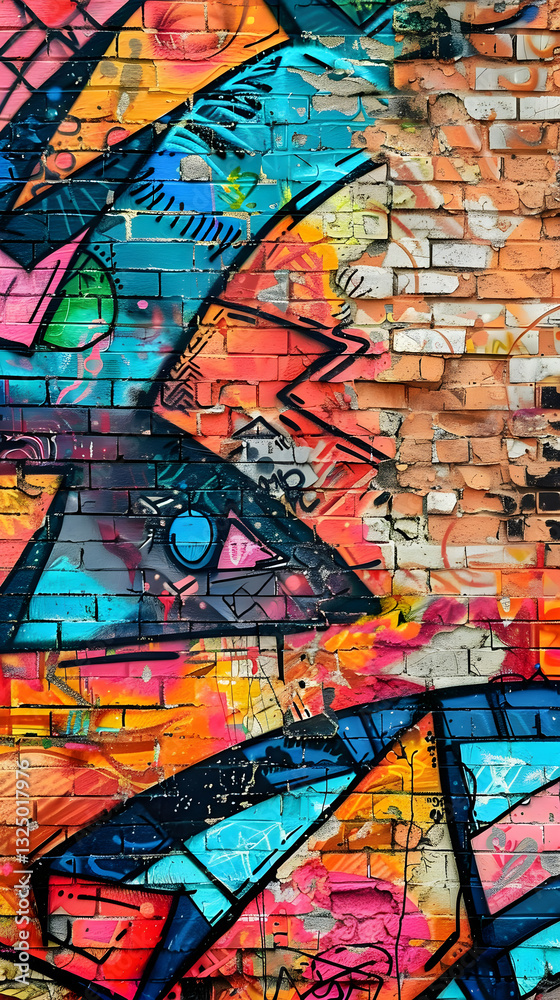 Naklejka premium Bold, Vibrant Urban Slang - A Representation of Graffiti Culture and Street Art