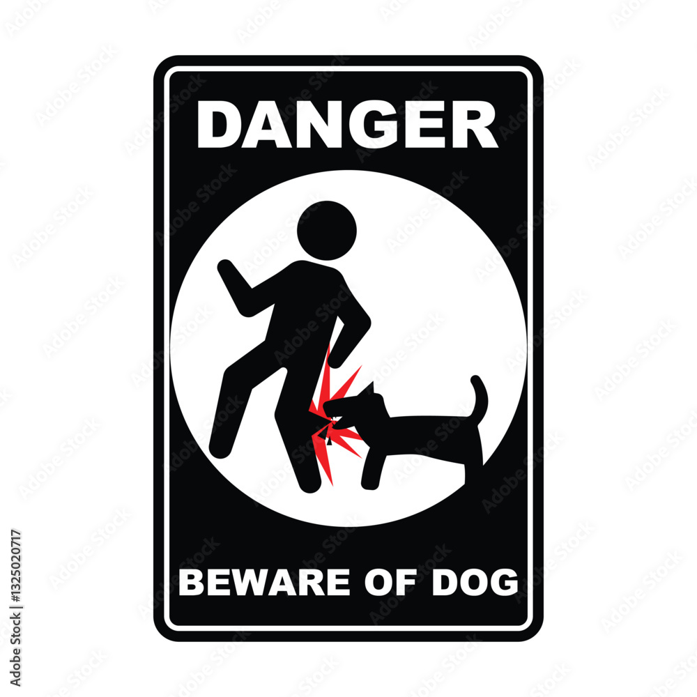 Obraz premium danger beware of dog sign warning