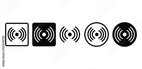 Tethering Hotspot Icons Set Black White Color Wireless Signal Connection Vector Design 
