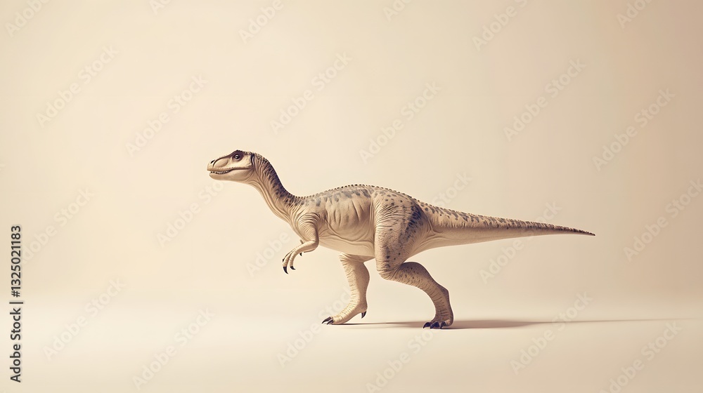 Edmontosaurus walking in a relaxed posture on a simple beige background Edmontosaurus walking in a relaxed posture on a simple beige background