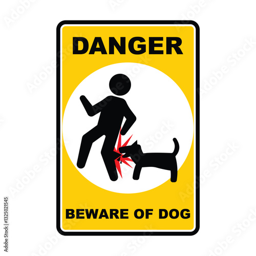 danger beware of dog sign yellow