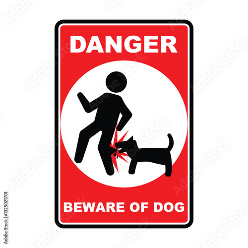 danger beware of dog sign red