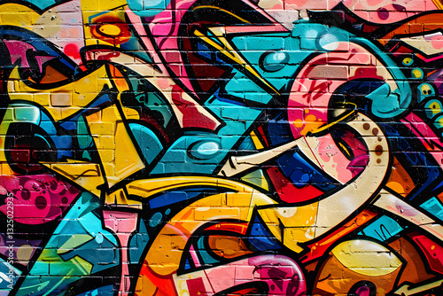 Wallpaper Mural Bold, Vibrant Urban Slang - A Representation of Graffiti Culture and Street Art Torontodigital.ca