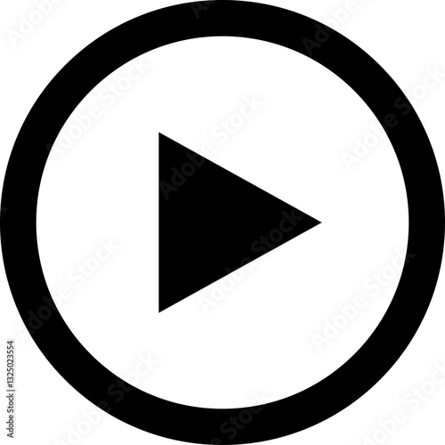 Play button icon set. video player buttons, Start audio and play sign, line icons. SVG
