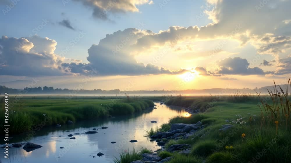 sunset over the river video, sunset over the lake video, sunset video, sunset with clouds video, sunset with white clouds video, evening sunset view video, sunset view video, generated with ai