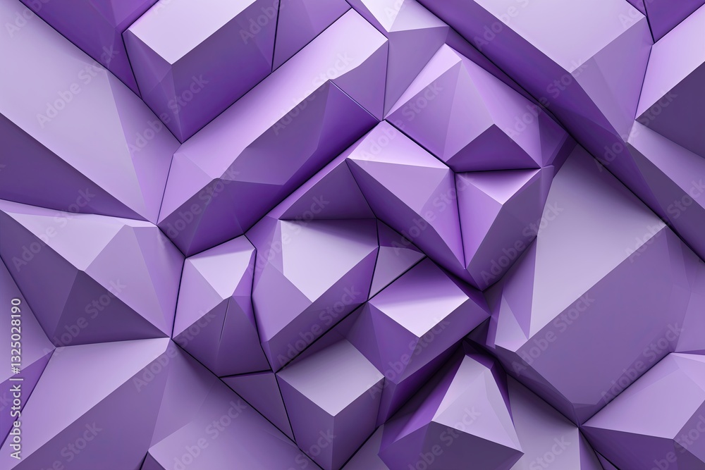 Obraz premium Chic 3D Geometric Patterns in Abstract Lilac Design