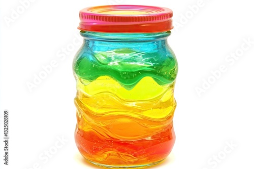 Colorful layered liquid sensory jar