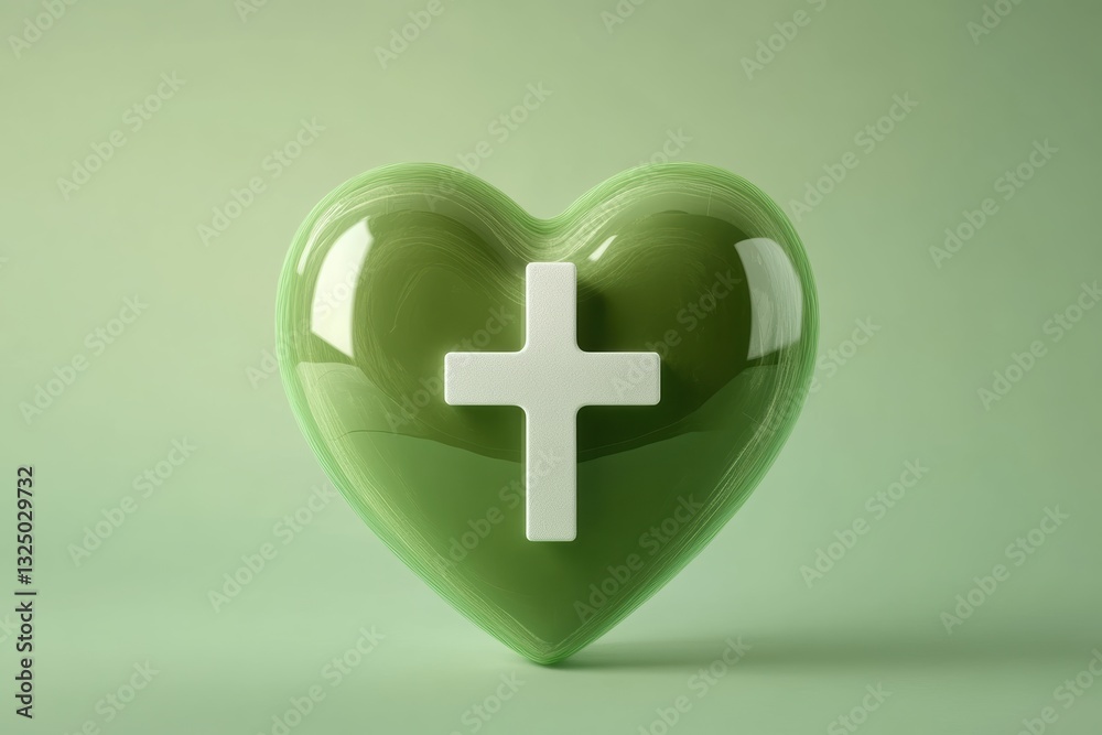 Obraz premium Creative graphic layout representing environmental awareness with green heart symbol