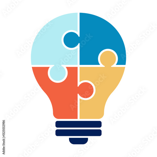 creative idea concept puzzle light bulb