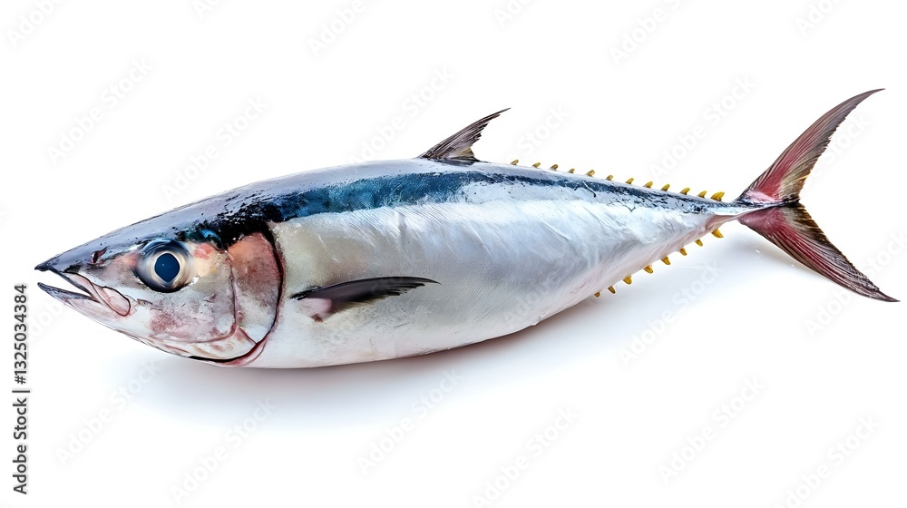 Fototapeta premium Fresh Tuna Fish Isolated on White Background