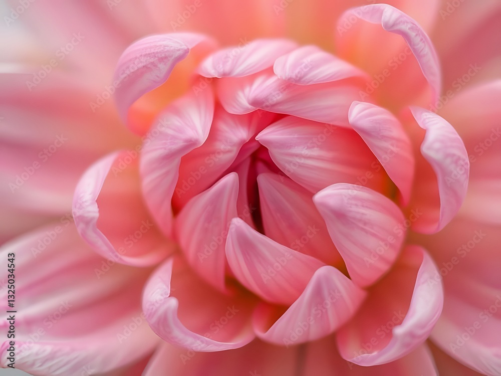 Close-up of a Delicate Pink Dahlia Flower in Full Bloom, Nature's Beauty and Floral Aesthetics.