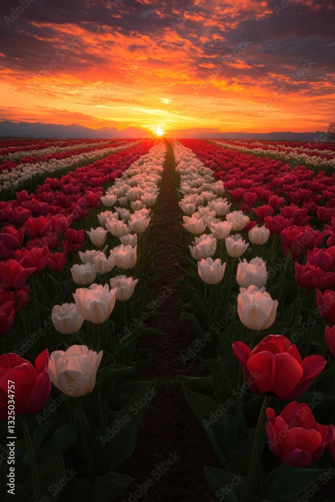 Fototapeta premium Beautiful tulip flower in Spring.