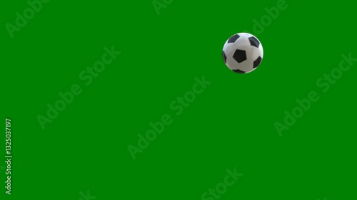 A green screen background with a soccer ball floating above, great for sports-related video productions.