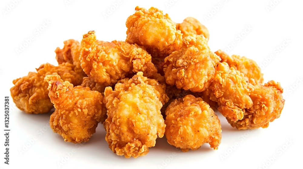 Crispy Fried Chicken Nuggets Isolated on White Background Crispy Fried Chicken Nuggets Isolated on White Background