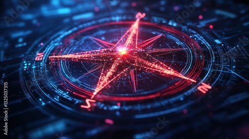 Futuristic compass, technology-based digital interface