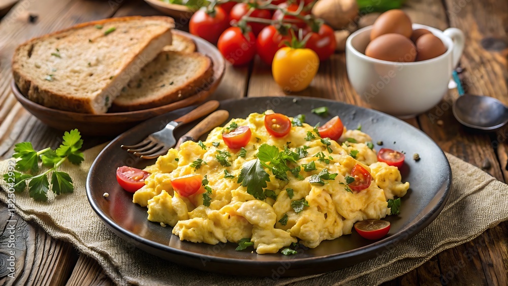 Hearty Farmer’s Breakfast with Scrambled Eggs – A Classic and Satisfying Morning Meal Hearty Farmer’s Breakfast with Scrambled Eggs – A Classic and Satisfying Morning Meal