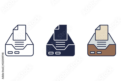 Inbox icons isolated on White Background. Flat style design
