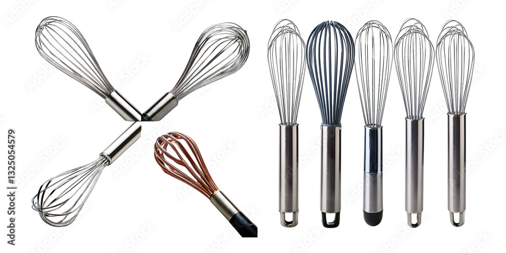Various Whisks on Transparent Background Various Whisks on Transparent Background