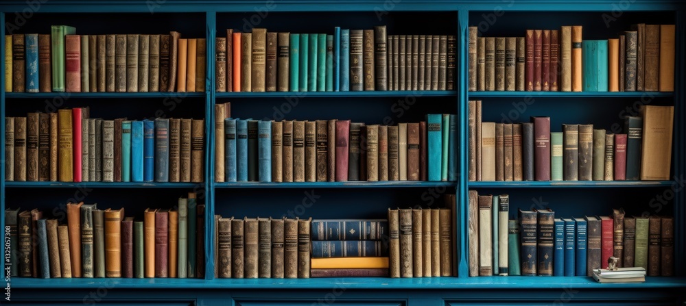 The shelf of books in library reading room in a vibrant state. AI generated The shelf of books in library reading room in a vibrant state. AI generated