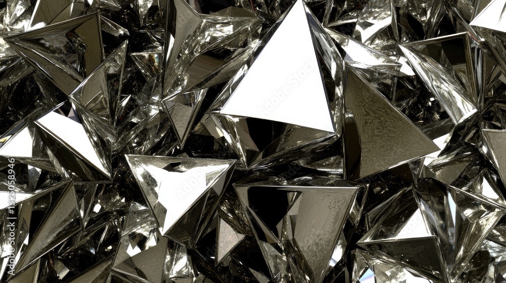 Abstract metallic triangles background Abstract metallic triangles background