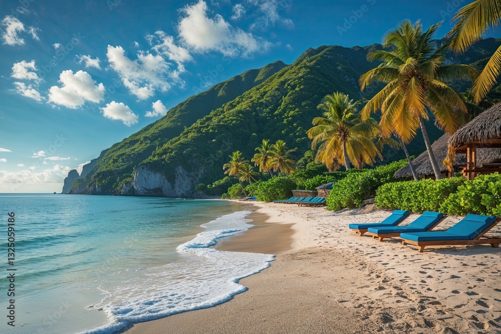 Naklejka premium Picturesque Beach Paradise for the Ultimate Vacation Experience