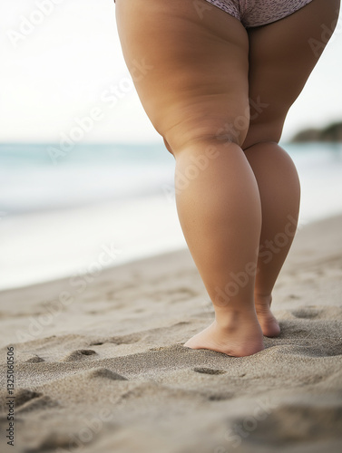 womens legs with lymph edema photo