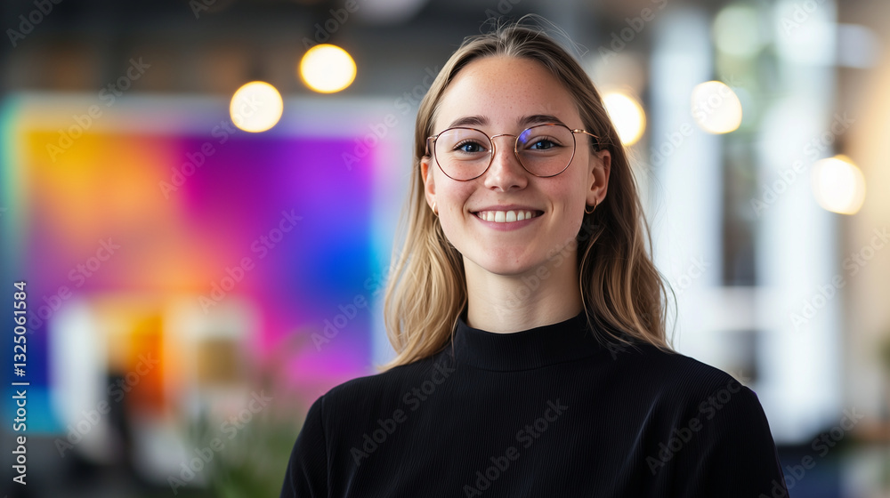 Obraz premium A confident young businesswoman in a creative office setting