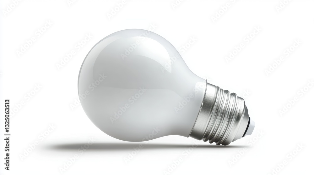 A modern LED light bulb with energy-efficient design, white background A modern LED light bulb with energy-efficient design, white background