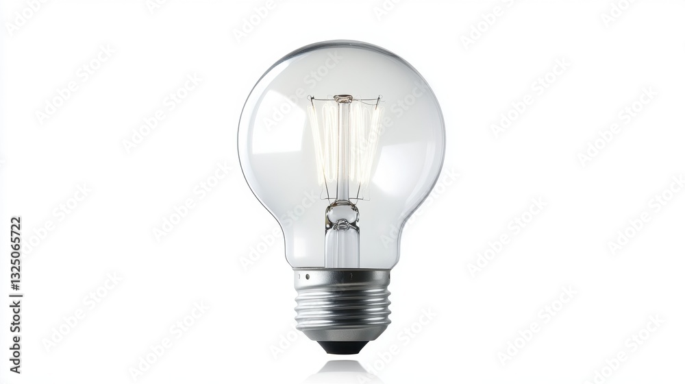 A simple yet elegant frosted LED bulb with a screw-in base, white background A simple yet elegant frosted LED bulb with a screw-in base, white background