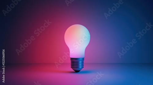 A smart LED bulb displaying different RGB colors, isolated on white