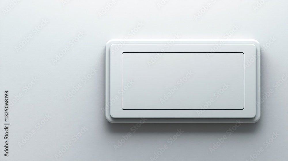 A stylish touch-sensitive switch panel on a white surface A stylish touch-sensitive switch panel on a white surface