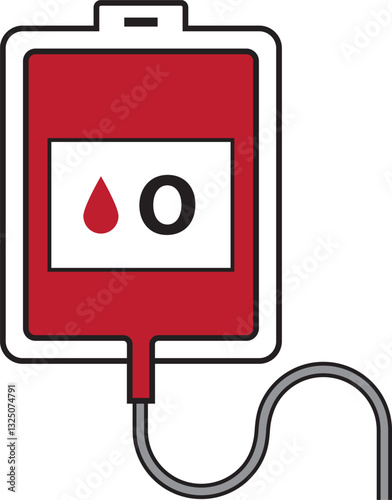Infuse Blood Bags Sign Symbol for Blood Type O icon.
