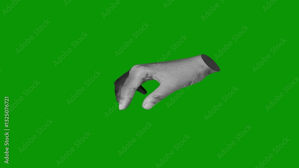 A green screen shot with a hand pointing, ideal for interactive or instructional video content.