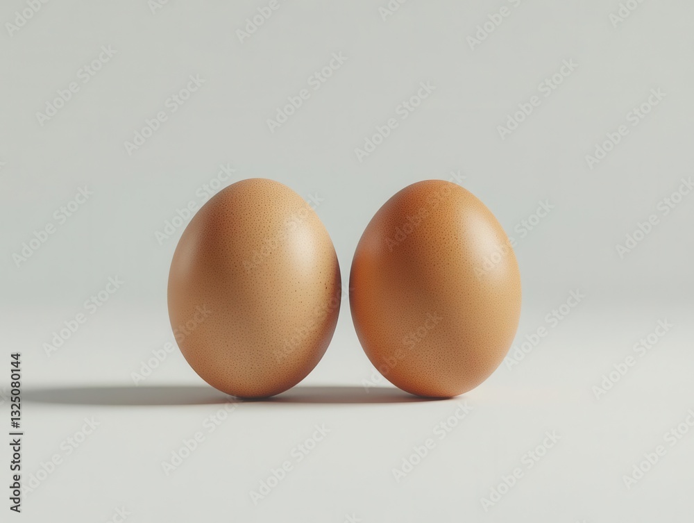 Raw brown and white chicken eggs, a protein-rich food ingredient Raw brown and white chicken eggs, a protein-rich food ingredient