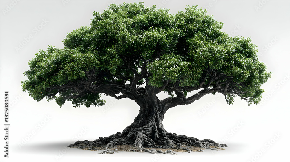 Pixelated Tree Illustration On White Background Pixelated Tree Illustration On White Background