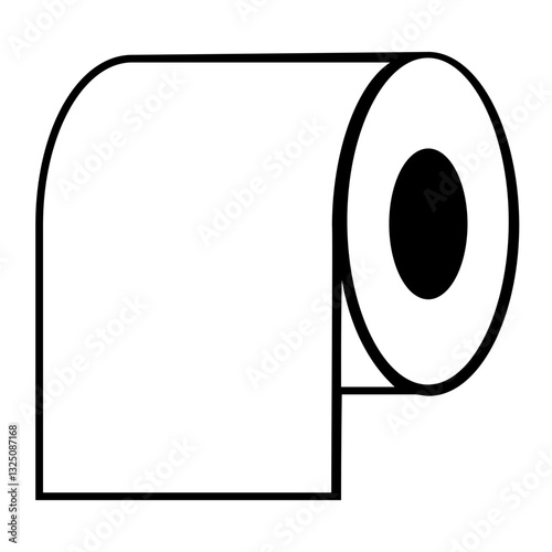 Toilet paper roll icon - Outline style